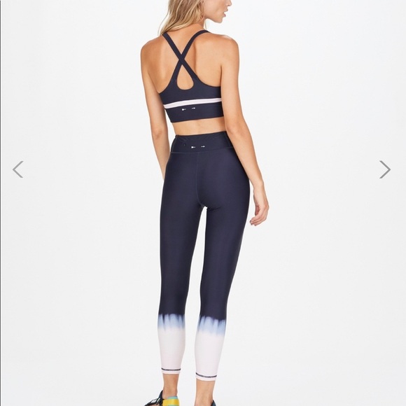 The Upside SEAWATER DIP DYE MIDI PANT 7/8 Leggings Indigo High Waist Small - Picture 4 of 10
